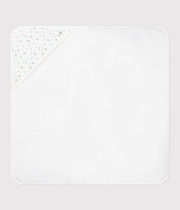 Carr&eacute; de bain b&eacute;b&eacute; en coton blanc/multicouleur
