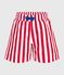 Gestreepte zwemshort voor kinderen rood MARSHMALLOW/ SPI