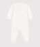 Pyjama bébé étoiles en velours blanc MARSHMALLOW/gris GRIS