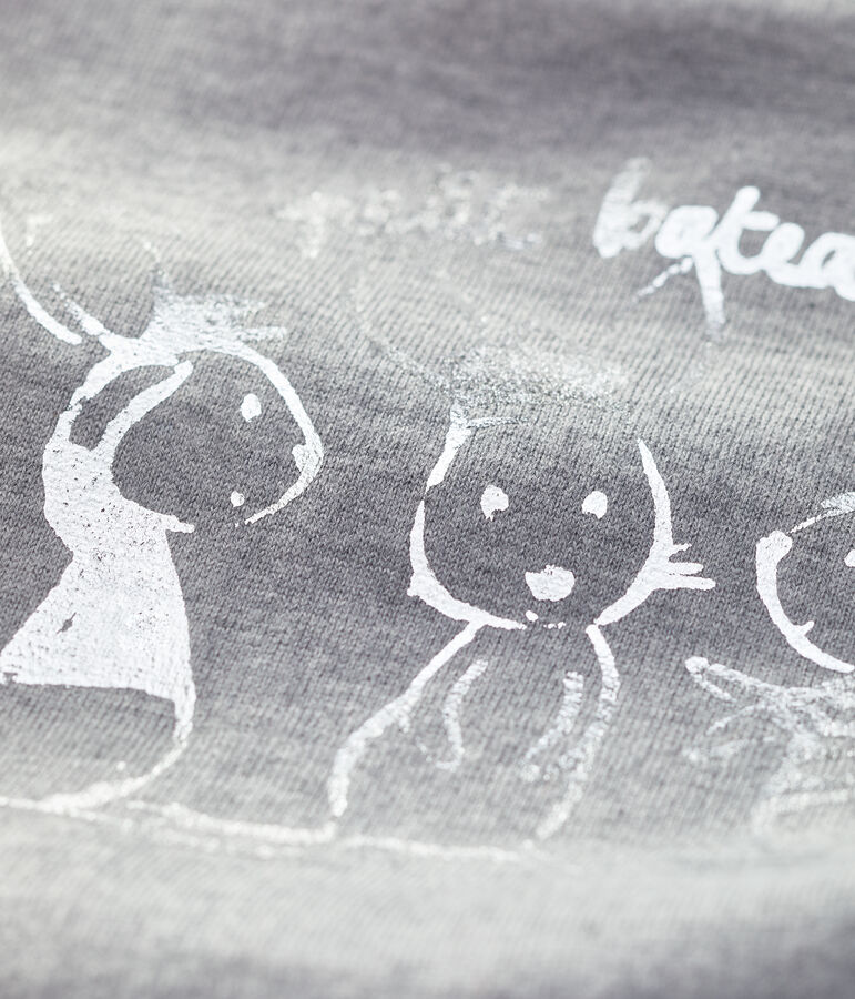 T-shirt lange mouwen met streep babyjongen grijs