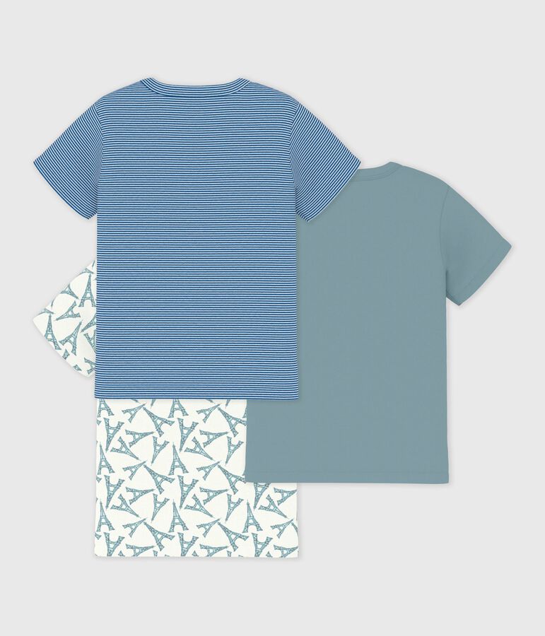Setje van katoenen T-shirts met korte mouwen en Eiffeltorenprint voor kinderen multicouleur