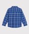 Chemise enfant en coton &agrave; carreaux bleu/&eacute;cru