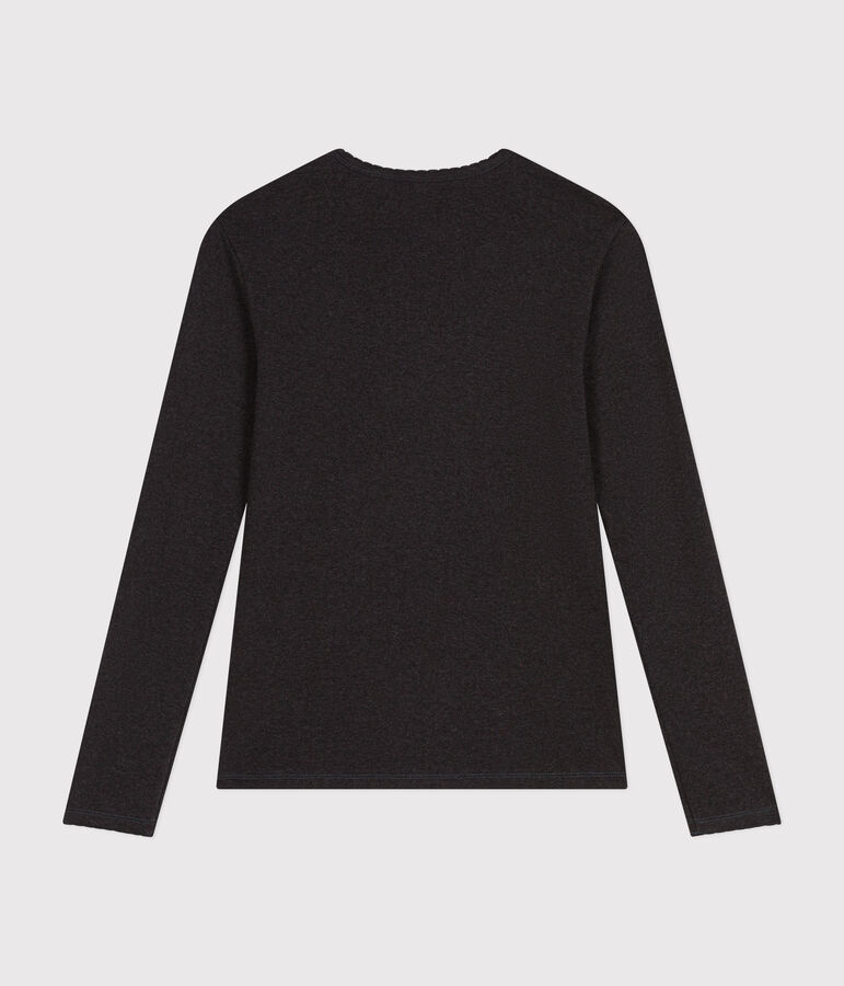 L'ICONIQUE, T-shirt voor dames met cocottesteek in katoen grijs