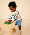 Sweatshirt van dunne fleece voor baby's wit MARSHMALLOW/wit MULTICO