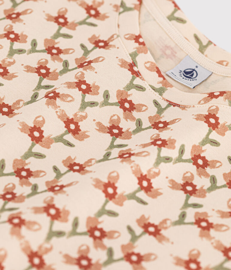 LE DROIT, katoenen T-shirt voor dames met ronde hals ecru/multicouleur