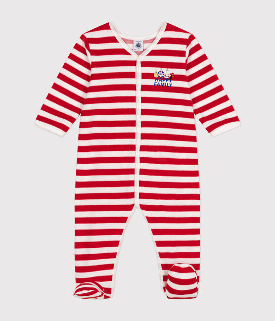 Pyjama de Noël en velours bébé rouge AURORA/ MARSHMALLOW