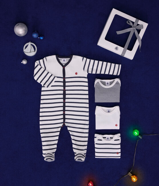Lot de 1 pyjama bébé et 3 bodies rayures variante 1
