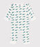 Katoenen babypyjama zonder drukknoopjes met walvisprint groen MARSHMALLOW/ DRAGONFLY