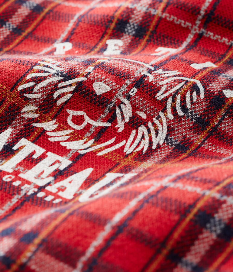 Sweatshirt babyjongen van ruitjesmesh rood/multicouleur