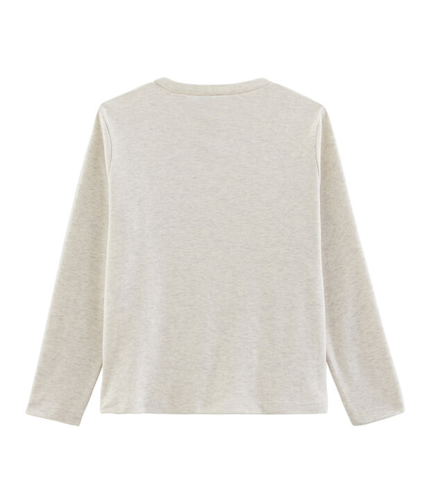 Tee-shirt manches longues enfant gar&ccedil;on beige chin&eacute;