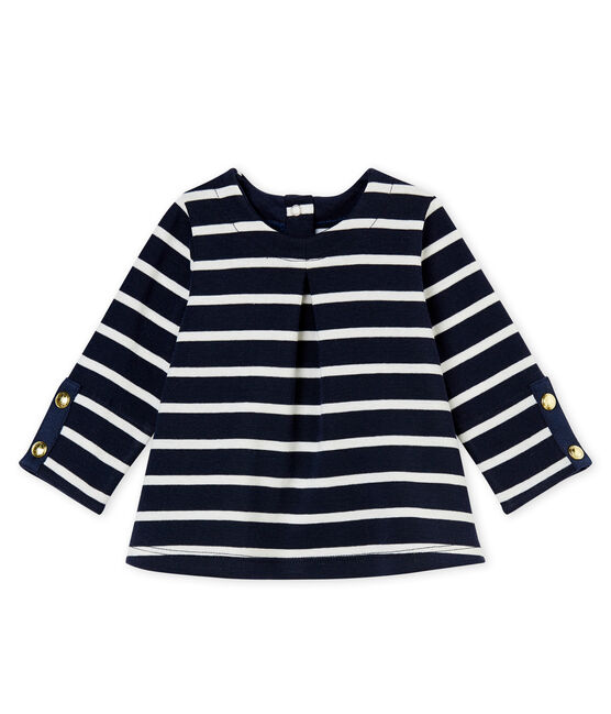 Blouse bébé fille rayure marinière bleu SMOKING/blanc MARSHMALLOW