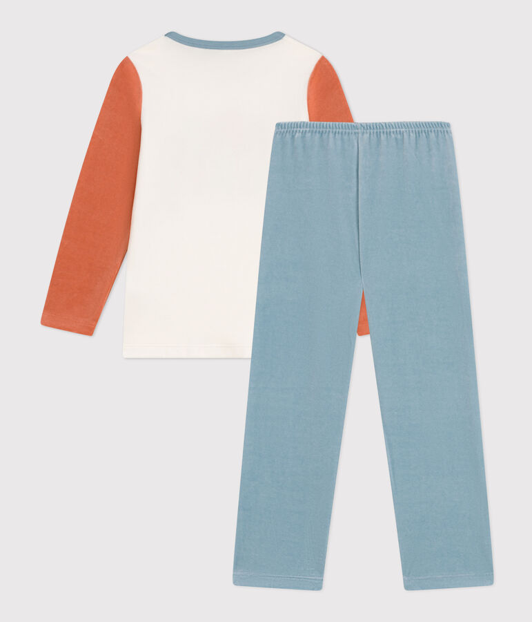 Pyjama  en velours enfant bleu/multicouleur