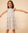 Popeline jurk zonder mouwen met print voor meisjes wit MARSHMALLOW/wit MULTICO