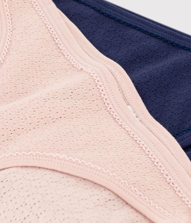 Lot 2 culottes coton en ajour&eacute; Femme multicouleur