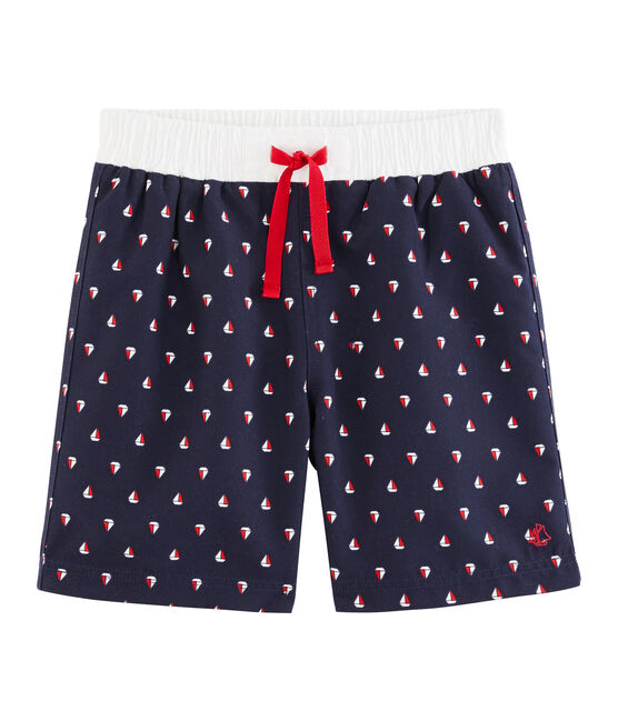 Strandshort met print voor jongens blauw SUBMARINE/wit MULTICO