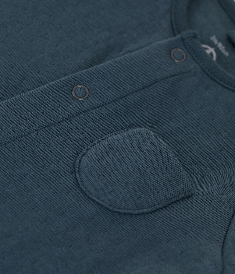 Combinaison longue unie en tubique bio b&eacute;b&eacute; gris