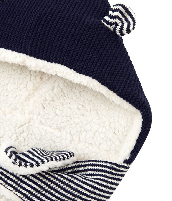 Muts-sjaal van tricot. blauw SMOKING/wit MARSHMALLOW