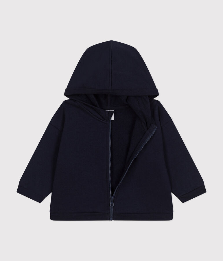 Sweatshirt met kap in molton voor baby. blauw