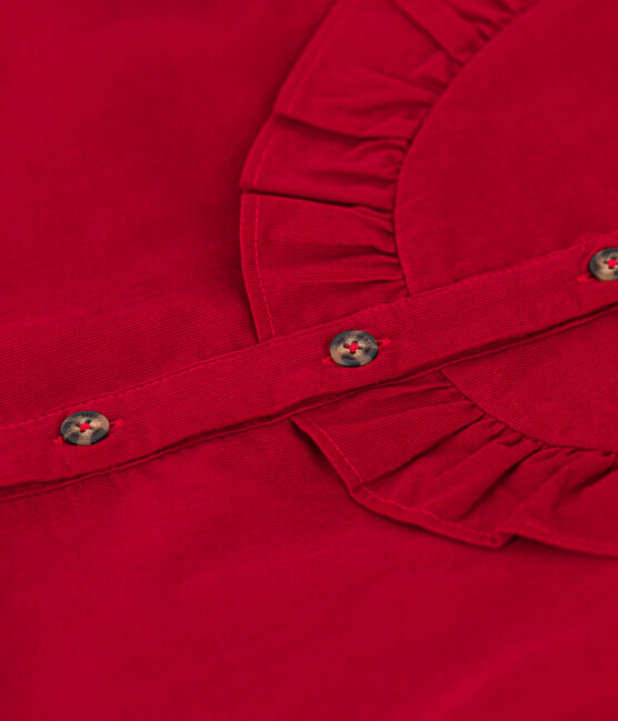 Meisjesblouse van fijn velours rood CORRIDA