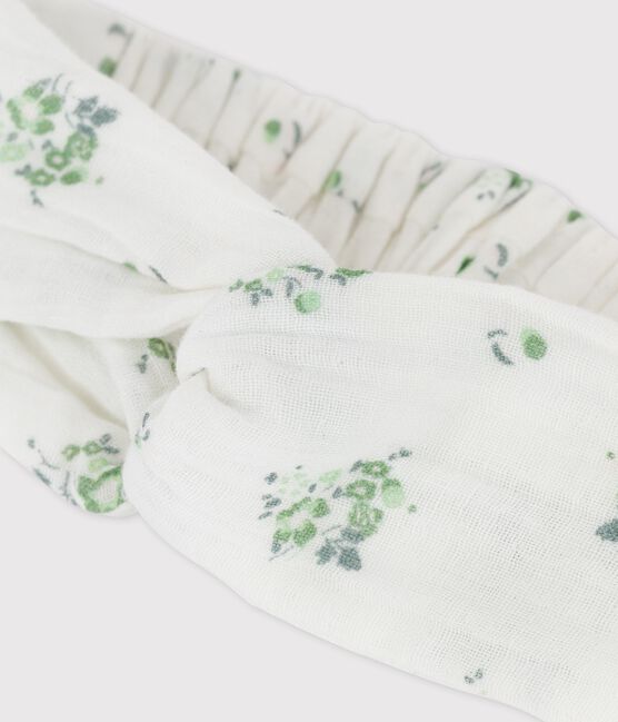 Bandeau bébé en tissu couche de coton biologique blanc MARSHMALLOW/blanc MULTICO