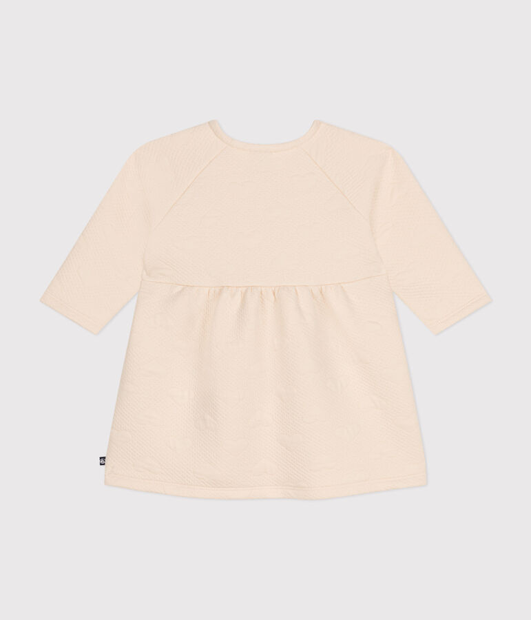 Robe manches longues en tubique matelass&eacute; b&eacute;b&eacute; &eacute;cru