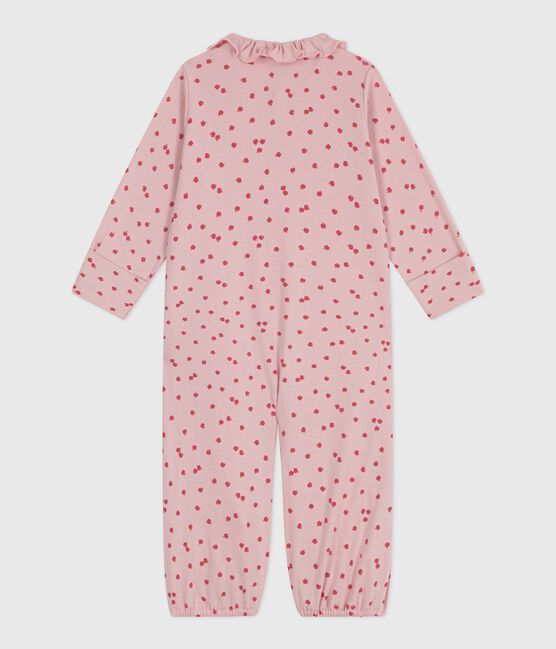Combisac bébé en coton à col imprimé rose JOLI/blanc MULTICO