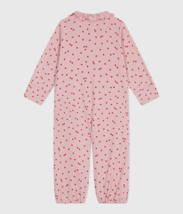 Combisac b&eacute;b&eacute; en coton &agrave; col imprim&eacute; rose/multicouleur