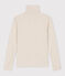 L'ICONIQUE, T-shirt van jacquardstof met rolkraag beige MONTELIMAR CHINE