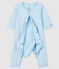 Bodyjama sans pieds étoiles bleues bébé garçon en côte bleu FRAICHEUR/gris CONCRETE