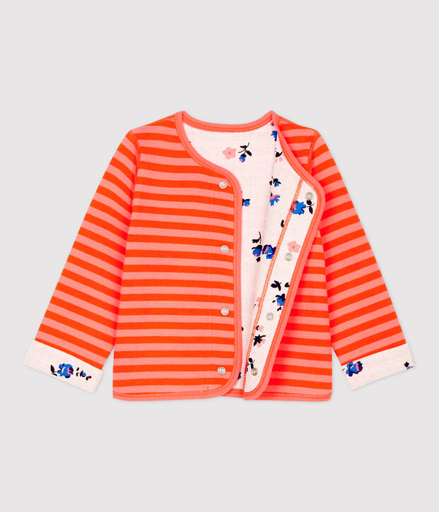 Dubbelzijdige cardigan baby. oranje/oranje