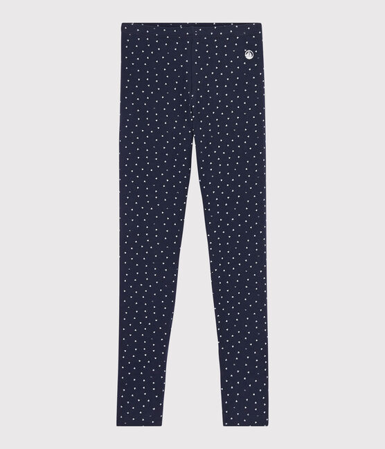Legging van lycra jersey voor meisjes blauw SMOKING/wit MULTICO