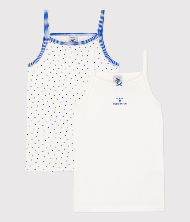 Lot de 2 chemises &agrave; bretelles en coton petite fille multicouleur