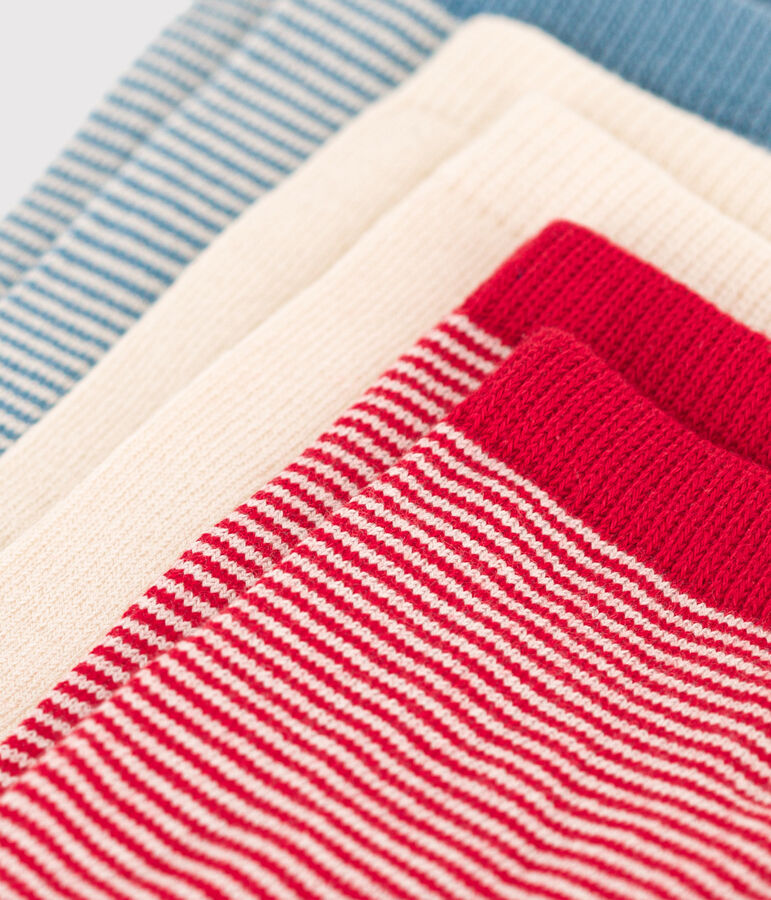 Set van 3 paar katoenen kindersokken met strepen multicouleur