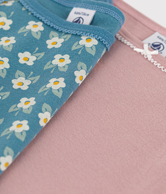 Lot de 2 chemises à bretelles fleur en coton petite fille variante 1