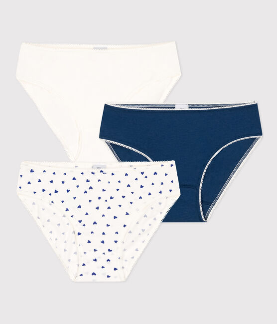 Lot de 3 culottes cœur en coton et élasthanne fille variante 1