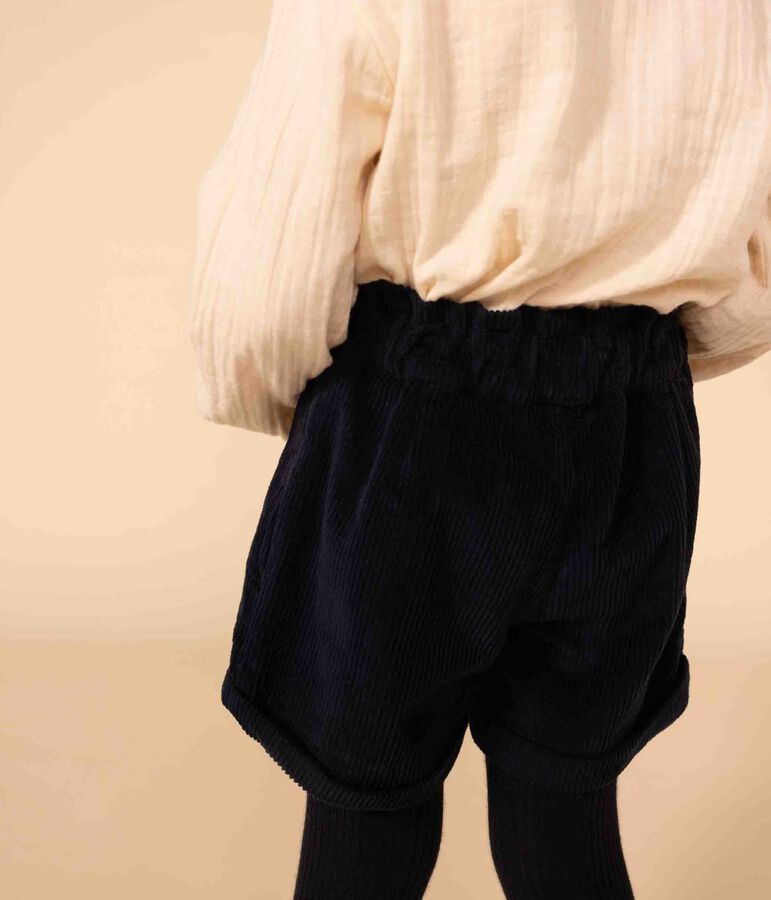 Short en velours c&ocirc;tel&eacute; enfant fille bleu