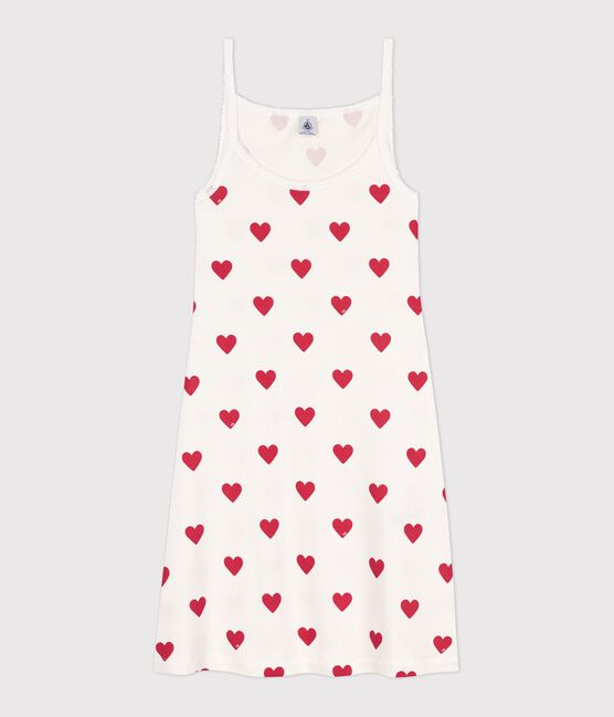 Nuisette en coton Femme blanc MARSHMALLOW/rouge TERKUIT