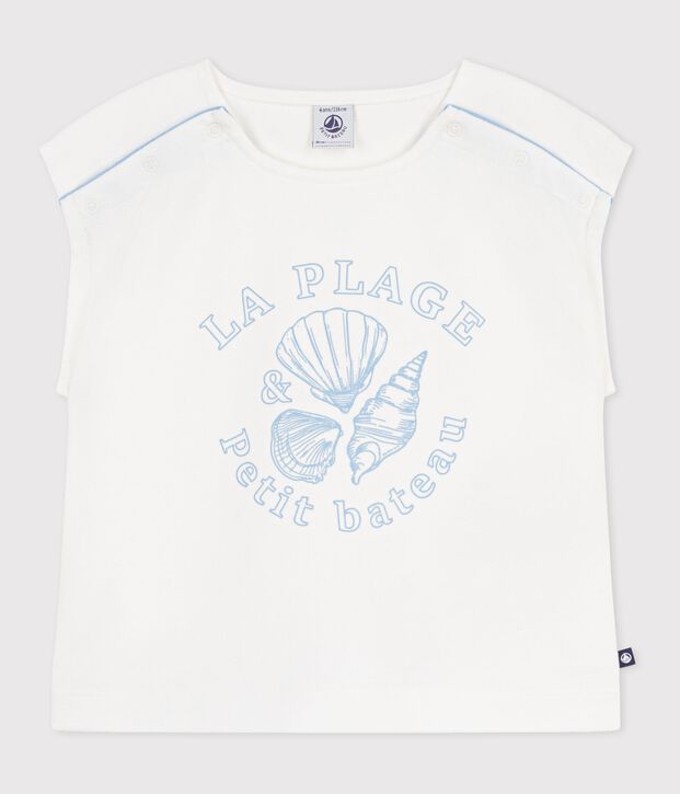 Katoenen T-shirt met korte mouwen voor kinderen wit