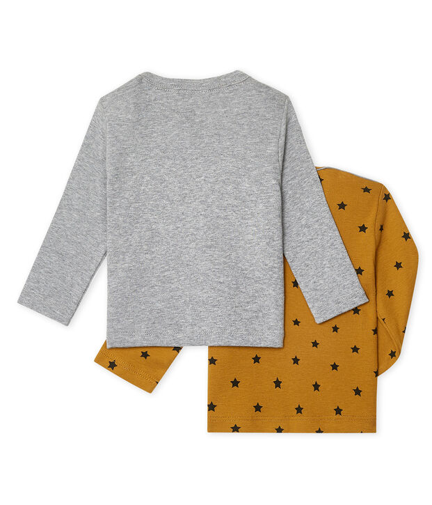 Lot de 2 tee shirts manches longues b&eacute;b&eacute; gar&ccedil;on multicouleur