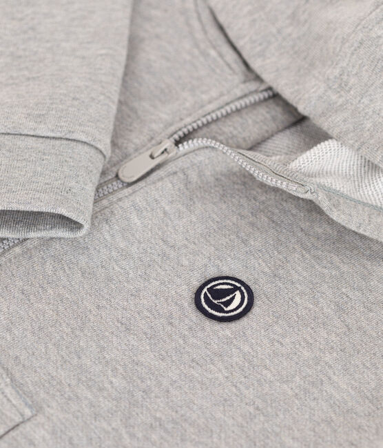 Sweatshirt zippé à capuche en molleton enfant garçon gris CHATON CHINE