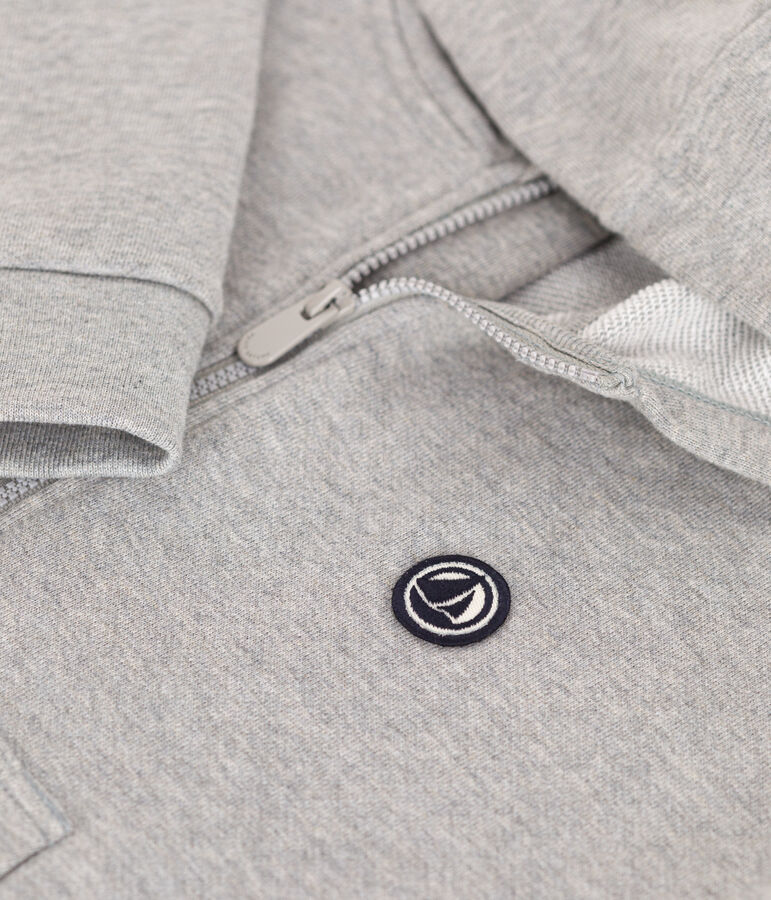 Sweatshirt zipp&eacute; &agrave; capuche en molleton enfant gar&ccedil;on gris