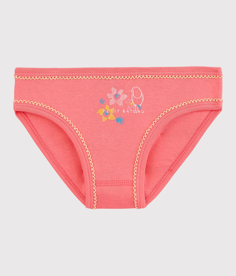Culotte petite fille en coton rose