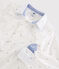 Popeline overhemd met lange mouwen voor jongens wit MARSHMALLOW/blauw SMOKING