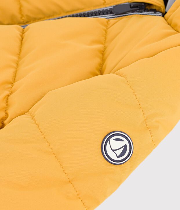 Doudoune b&eacute;b&eacute; en polyester uni jaune
