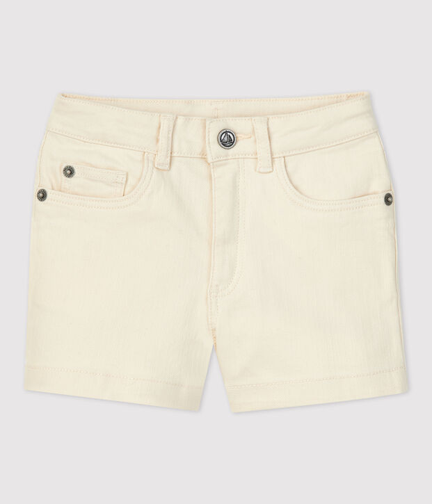 Meisjesshort in denim ecru