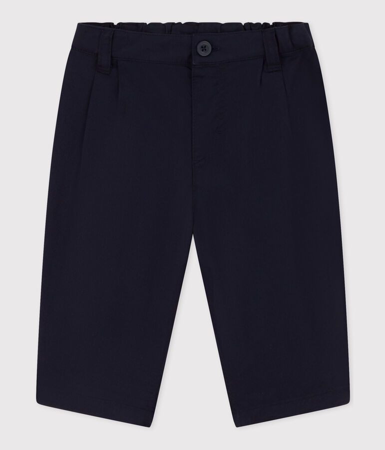 Babybroek in stevige keperstof blauw