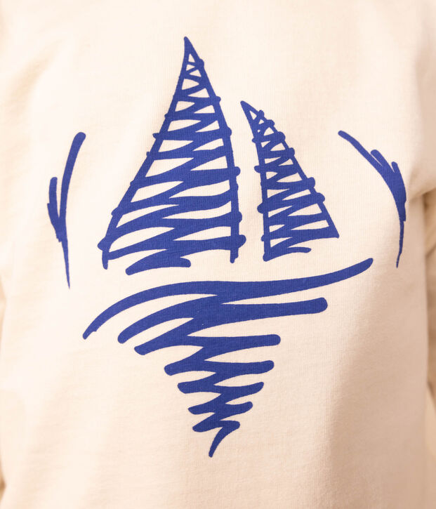 T-shirt met lange mouwen uit katoen voor meisjes/jongens ecru/multicouleur