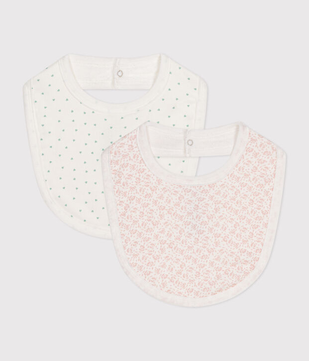 Lots de deux bavoirs b&eacute;b&eacute; en coton multicouleur