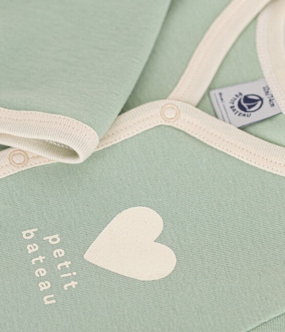 Pyjama bébé en coton vert HERBIER