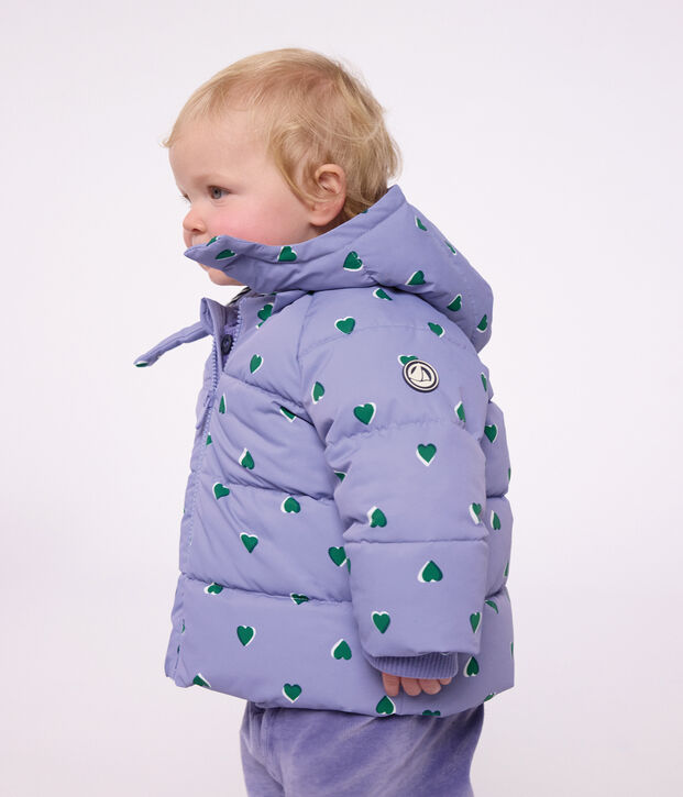 Donsjack van polyester met dierenprint voor baby's purper/multicouleur